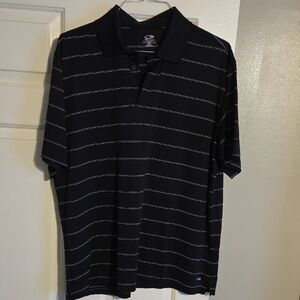 Champion Black Polo with White Stripes